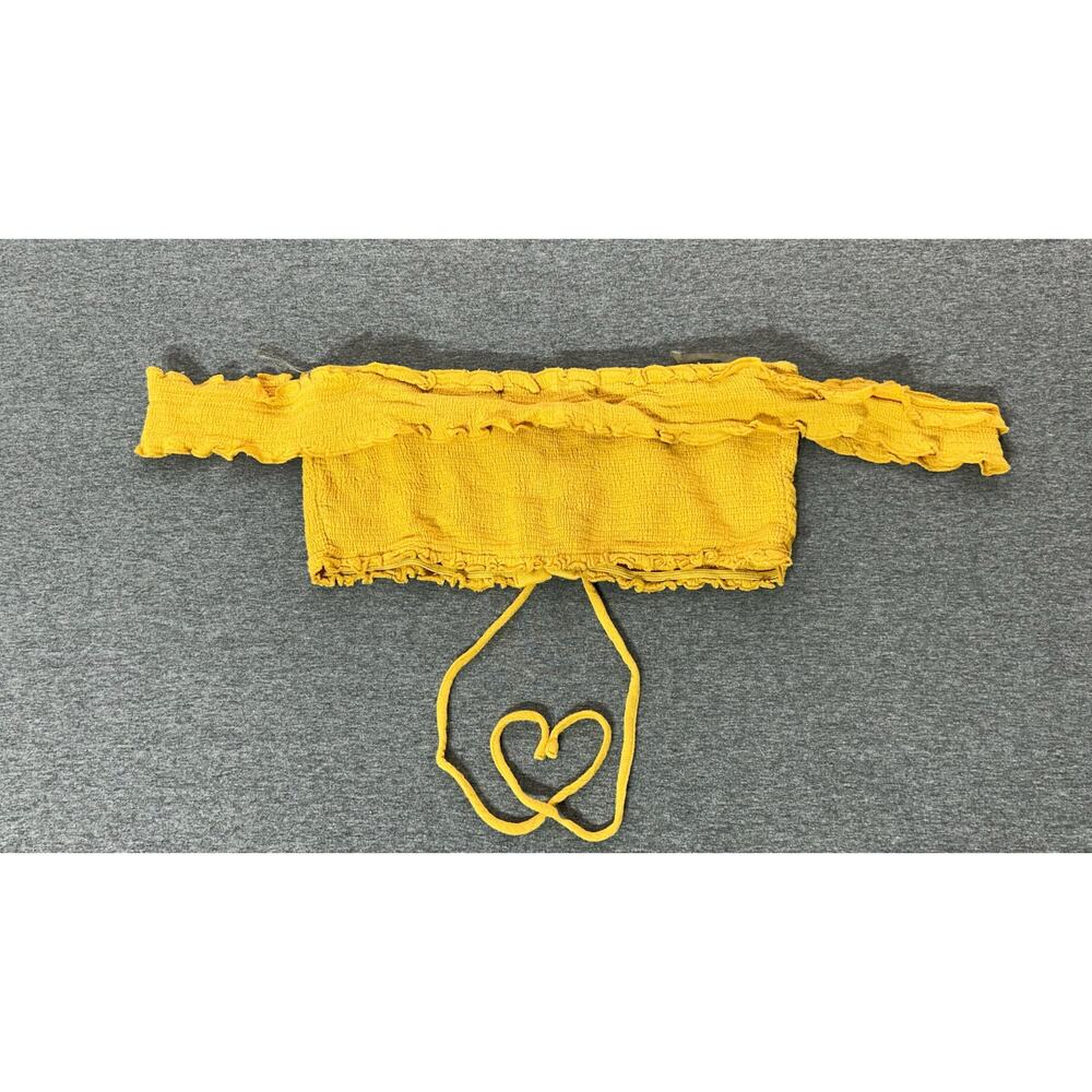 Nectar Clothing | Women's Lace Up Ruffle Sleeve Crop Top | Small